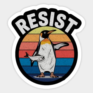 funny-penguin-resist-retro-design Sticker